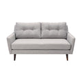 **Nowoczesna szara sofa dwuosobowa z guzikami**